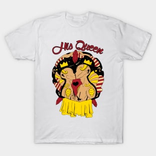 Red Gold Lovers Kiss - His Queen T-Shirt